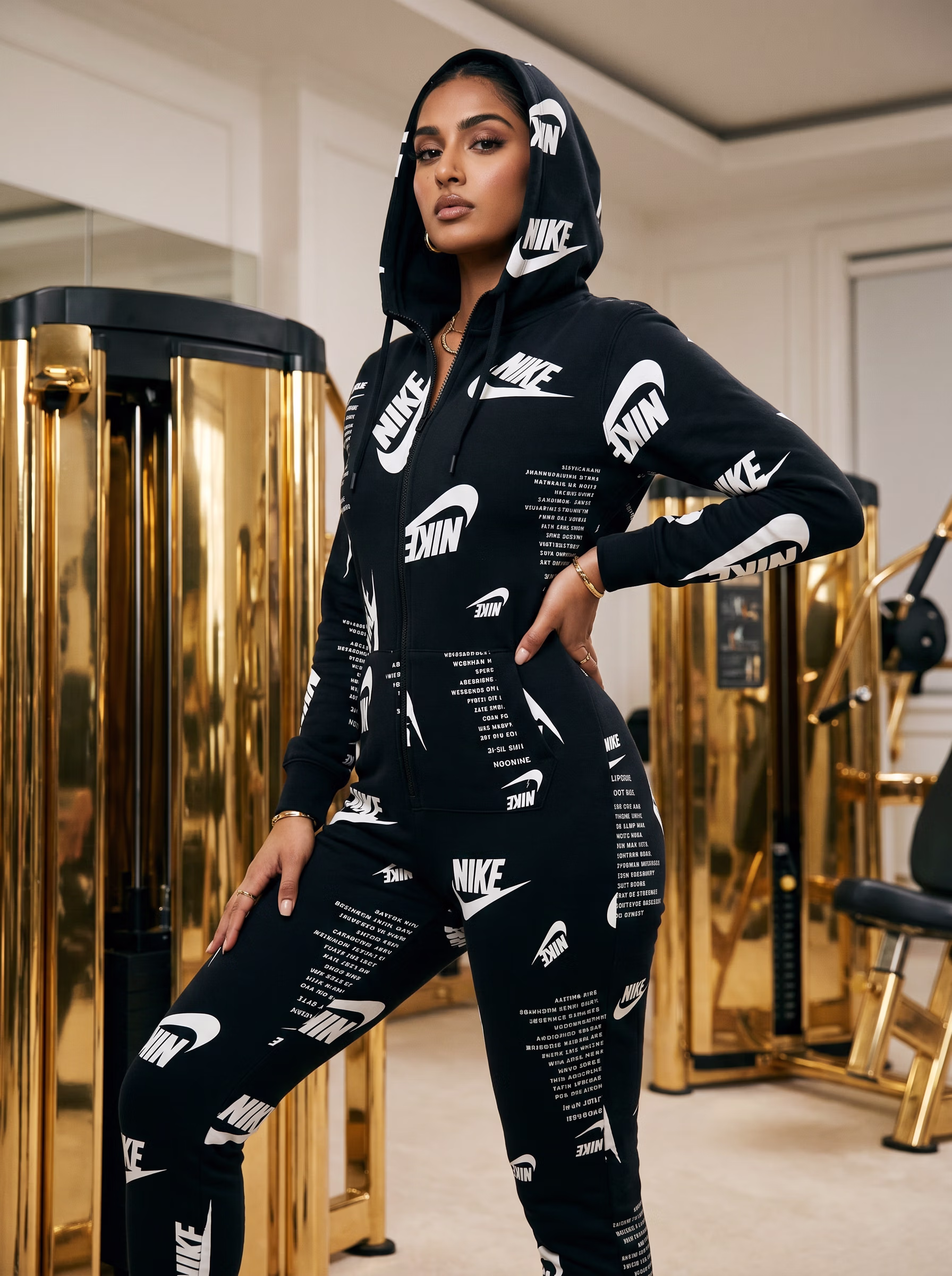 Active Wear AI virtual try-on — Gym Track Pant T-Shirt Activewear Women Track fashion model photoshoot by VERA Fashion AI