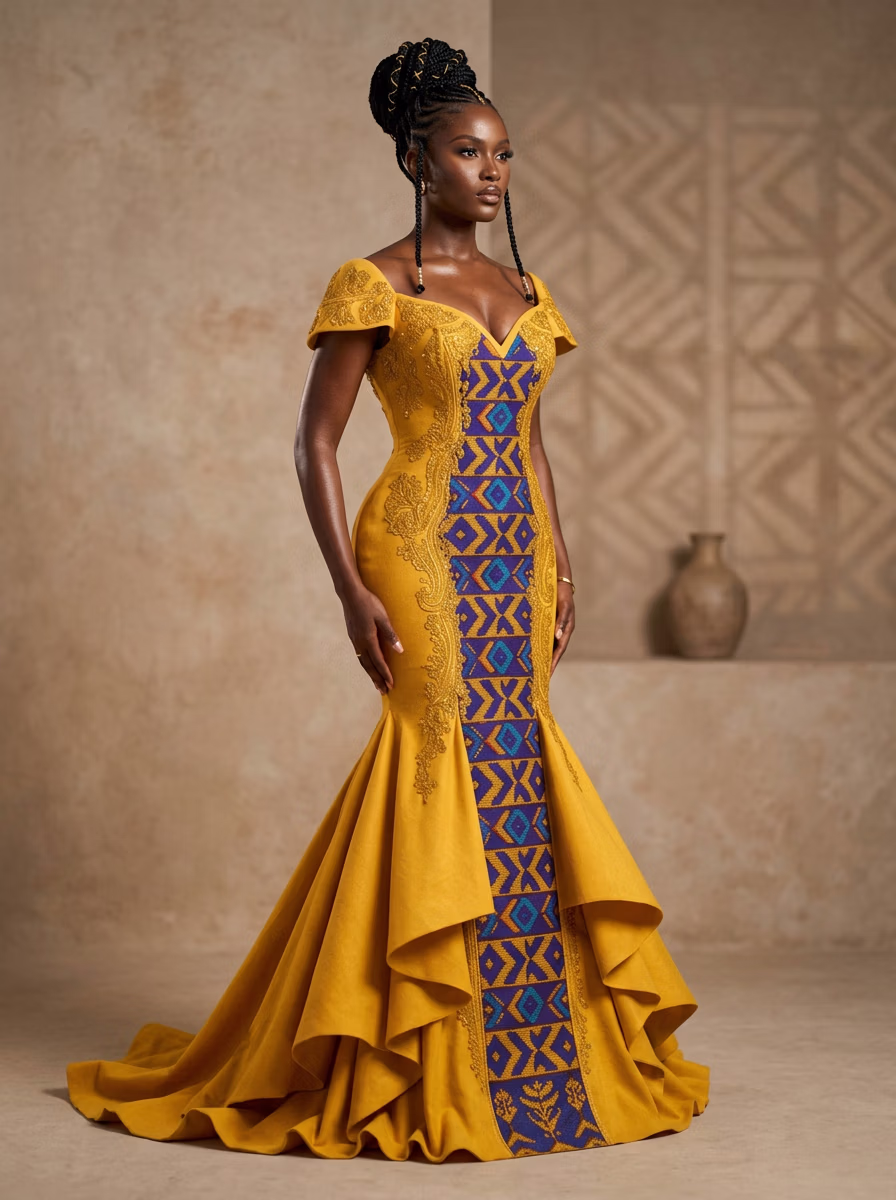 African Ethnic and Traditional Wear AI virtual try-on — African Womens Ankara Outfits fashion model photoshoot by VERA Fashion AI