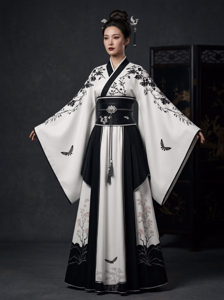 East Asian Hakama 袴 AI virtual try-on — Hakama 袴 fashion model photoshoot by VERA Fashion AI