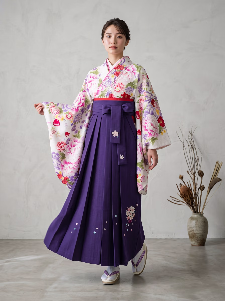 East Asian Hakama 袴 AI virtual try-on — Hakama 袴 fashion model photoshoot by VERA Fashion AI