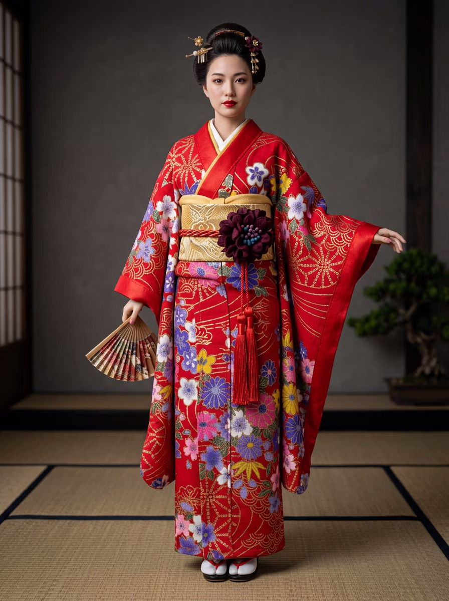East Asian Kimono AI virtual try-on — Kimono 着物 fashion model photoshoot by VERA Fashion AI