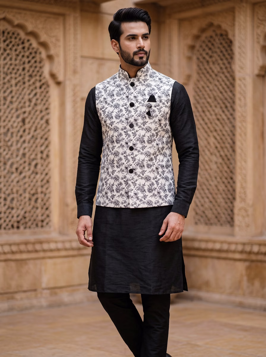 Indian Men's Kurta Pajama AI fashion photoshoot and virtual try-on gallery