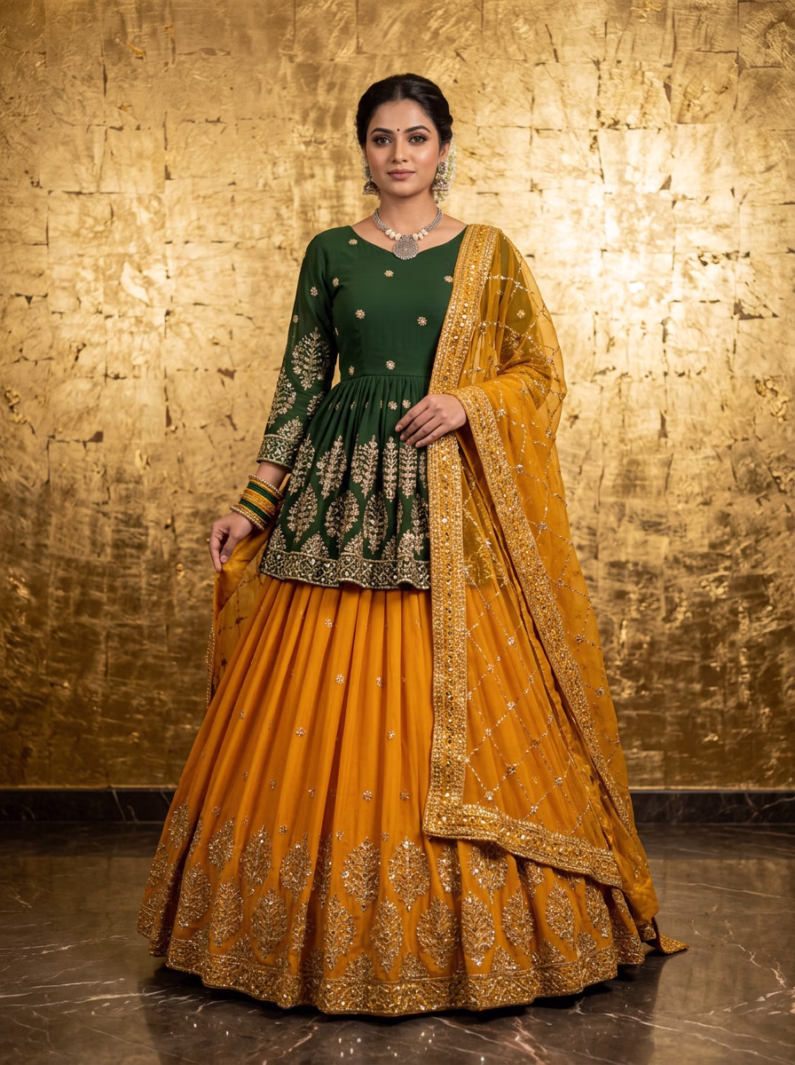 Indian Women's Lehenga Choli AI virtual try-on — Chaniya Choli Lehenga Choli fashion model photoshoot by VERA Fashion AI
