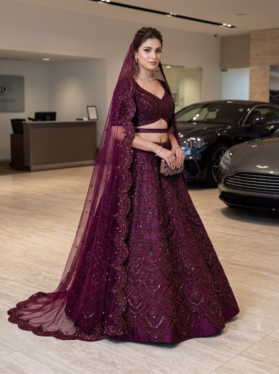 Indian Women's Lehenga Choli AI virtual try-on — Chaniya Choli Wedding Lehenga Choli fashion model photoshoot by VERA Fashion AI