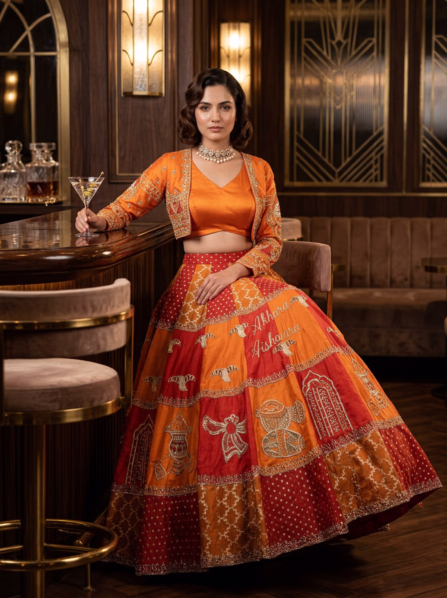 Indian Women's Lehenga Choli AI virtual try-on — Chaniya Choli Wedding Lehenga Choli fashion model photoshoot by VERA Fashion AI