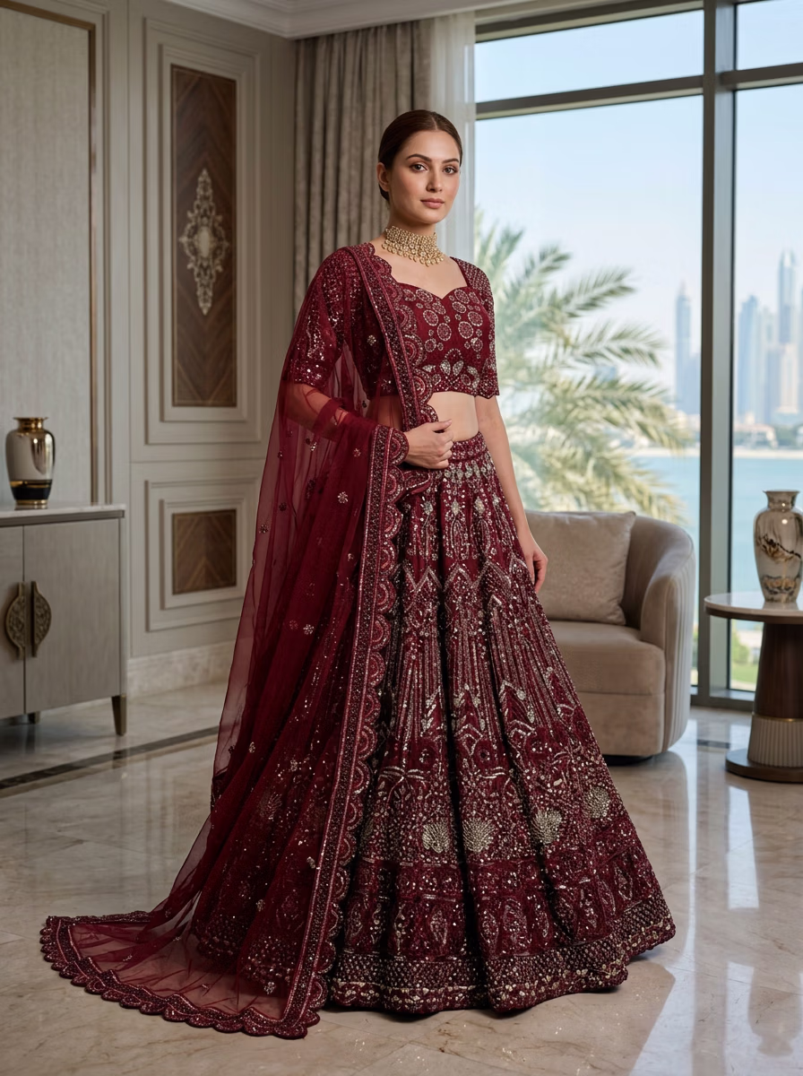 Indian Women's Lehenga Choli AI virtual try-on — Chaniya Choli Wedding Lehenga Choli fashion model photoshoot by VERA Fashion AI