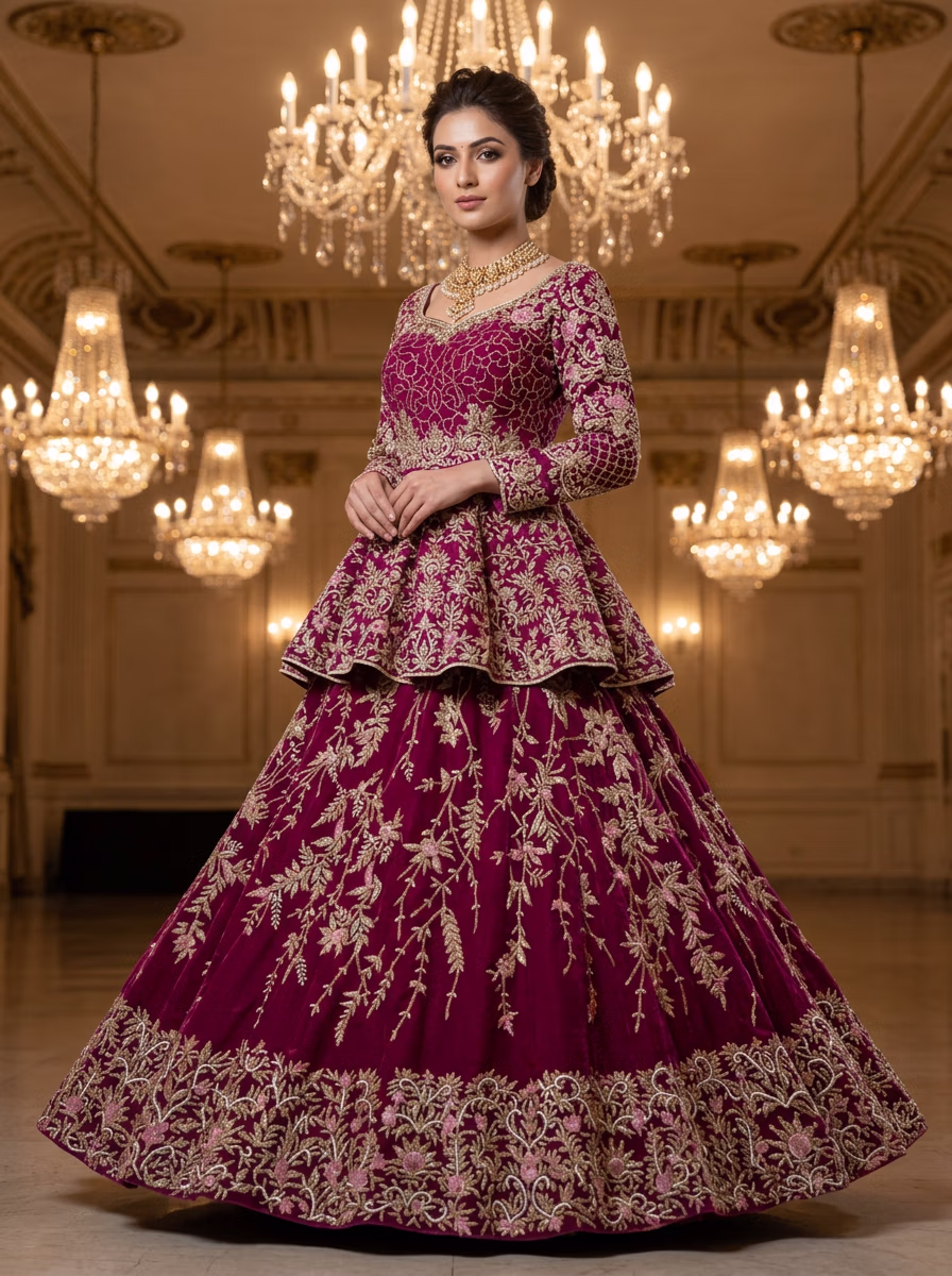 Indian Women's Lehenga Choli AI virtual try-on — Chaniya Choli Wedding Lehenga Choli fashion model photoshoot by VERA Fashion AI