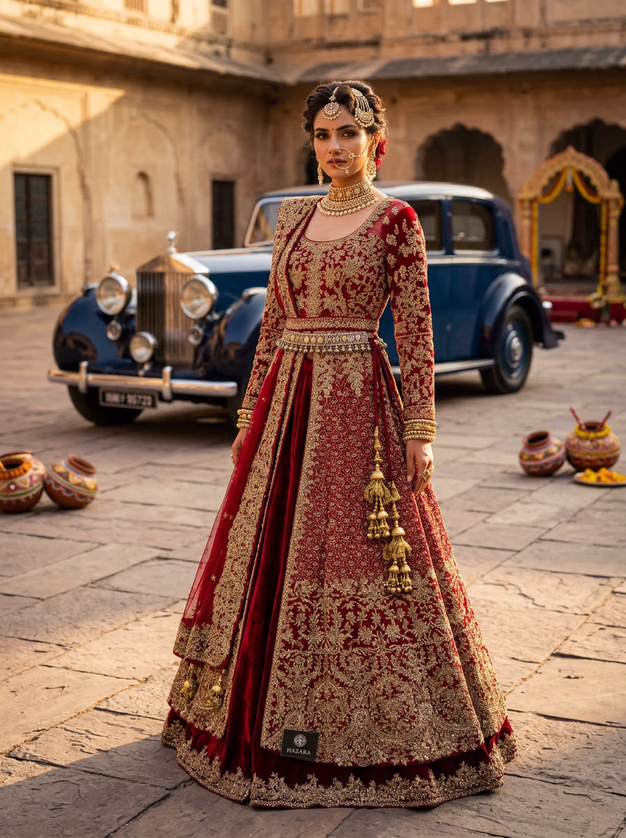 Indian Women's Lehenga Choli AI virtual try-on — Chaniya Choli Wedding Lehenga Choli fashion model photoshoot by VERA Fashion AI