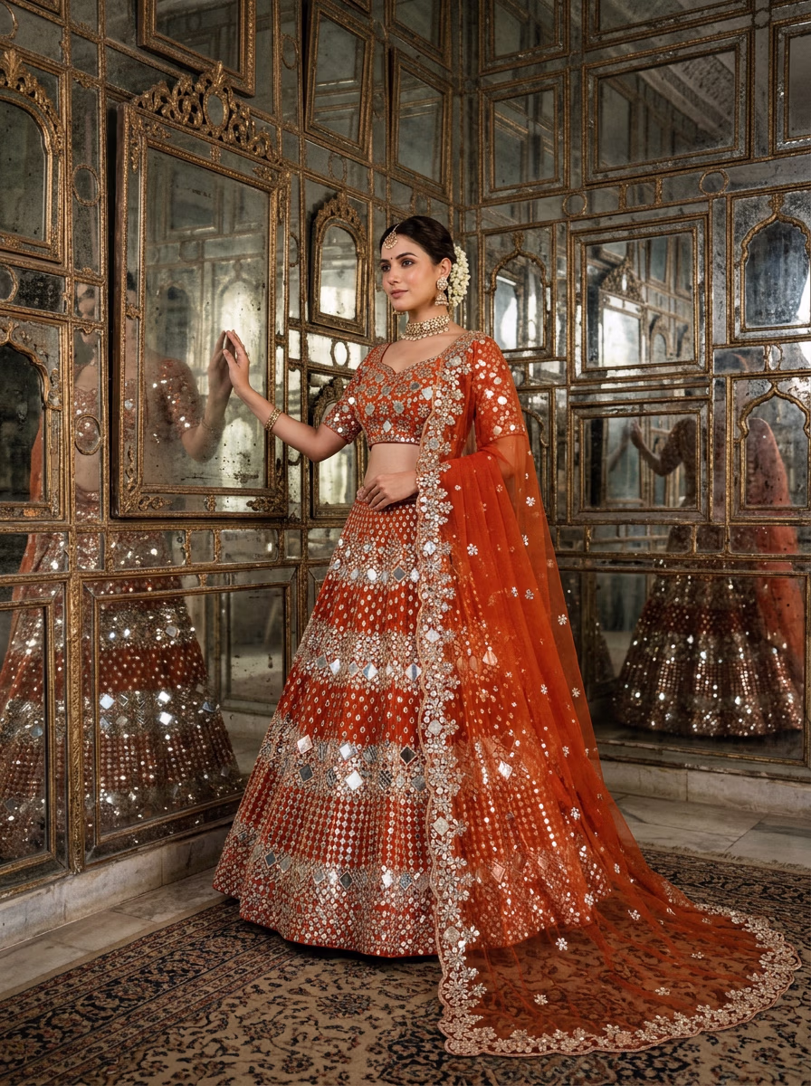 Indian Women's Lehenga Choli AI virtual try-on — Chaniya Choli Wedding Lehenga Choli fashion model photoshoot by VERA Fashion AI