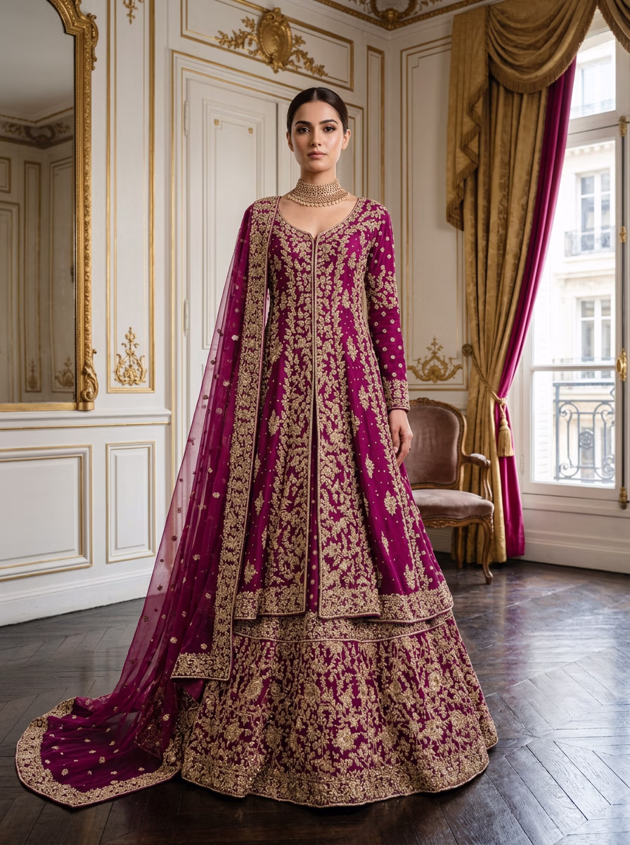Indian Women's Lehenga Choli AI virtual try-on — Pakistani Style Traditional Wedding Lehenga Choli fashion model photoshoot by VERA Fashion AI