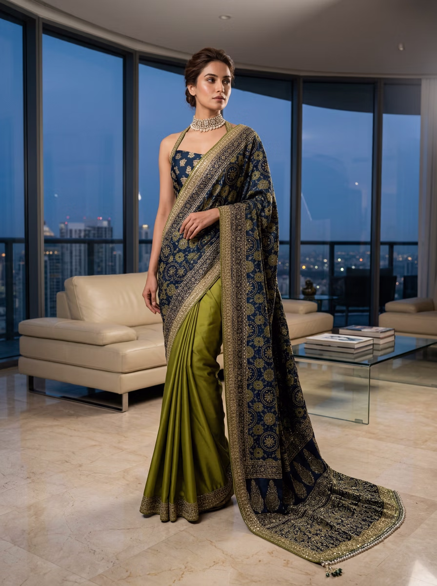 Indian Women's Saree AI virtual try-on — Saree fashion model photoshoot by VERA Fashion AI