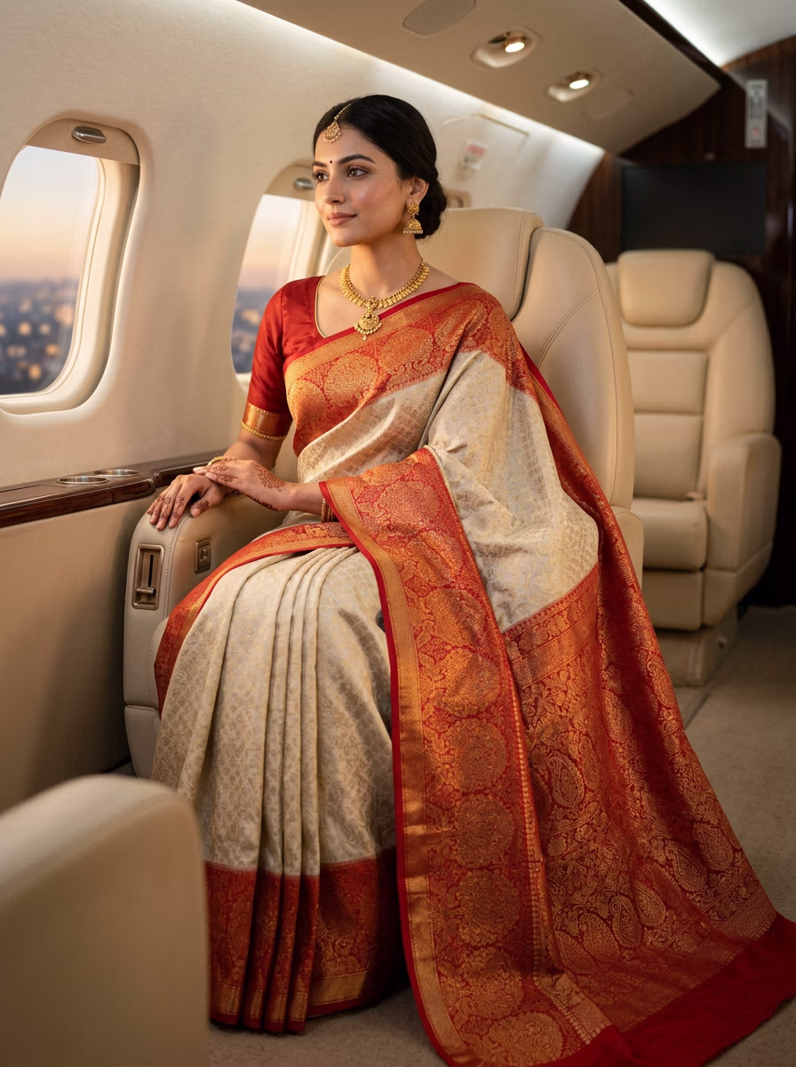 Indian Women's Saree AI virtual try-on — Saree fashion model photoshoot by VERA Fashion AI