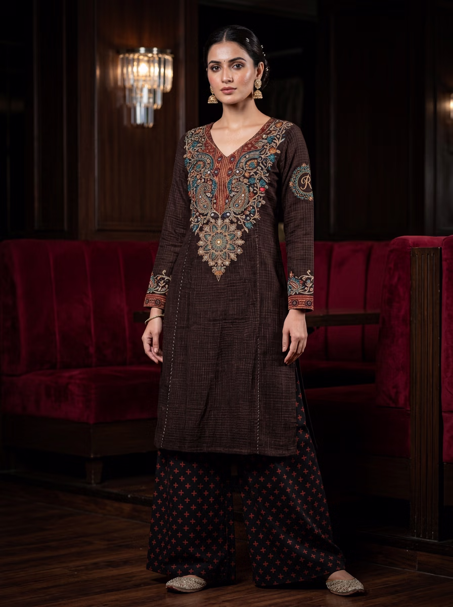 Indian Women's Suit Salwar AI virtual try-on — Indian Ethnic Suit Salwar fashion model photoshoot by VERA Fashion AI