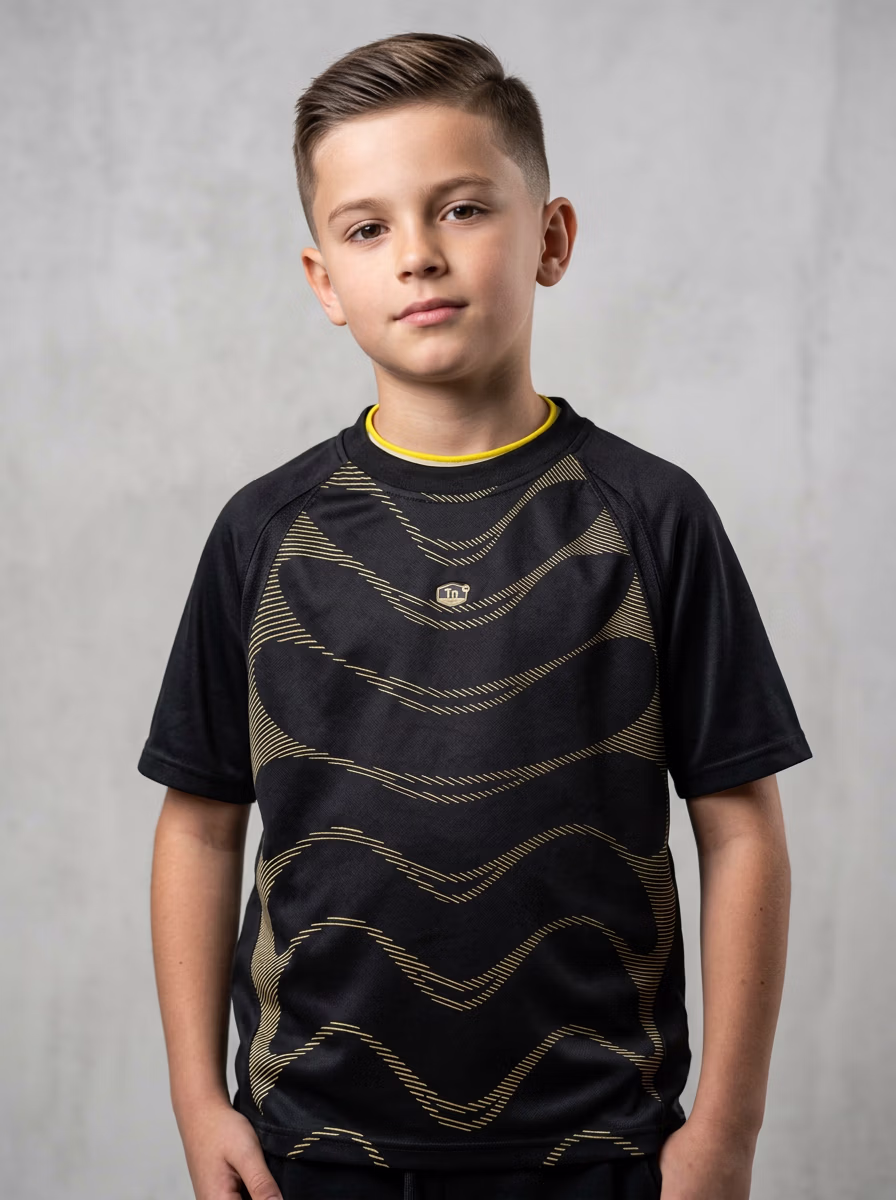 Boys' Top Wear AI virtual try-on — Kids Boys Active T Shirts fashion model photoshoot by VERA Fashion AI