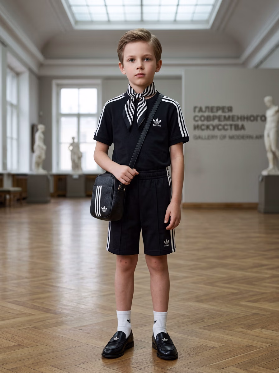 Boys' Wear AI virtual try-on — Casual T-Shirts Shorts Boys Kidswear fashion model photoshoot by VERA Fashion AI