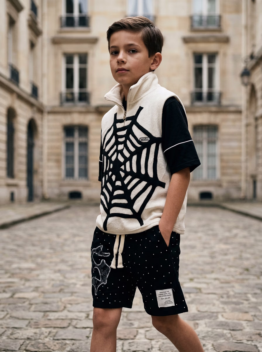 Boys' Wear AI virtual try-on — Kids Boys Sweatshirts fashion model photoshoot by VERA Fashion AI