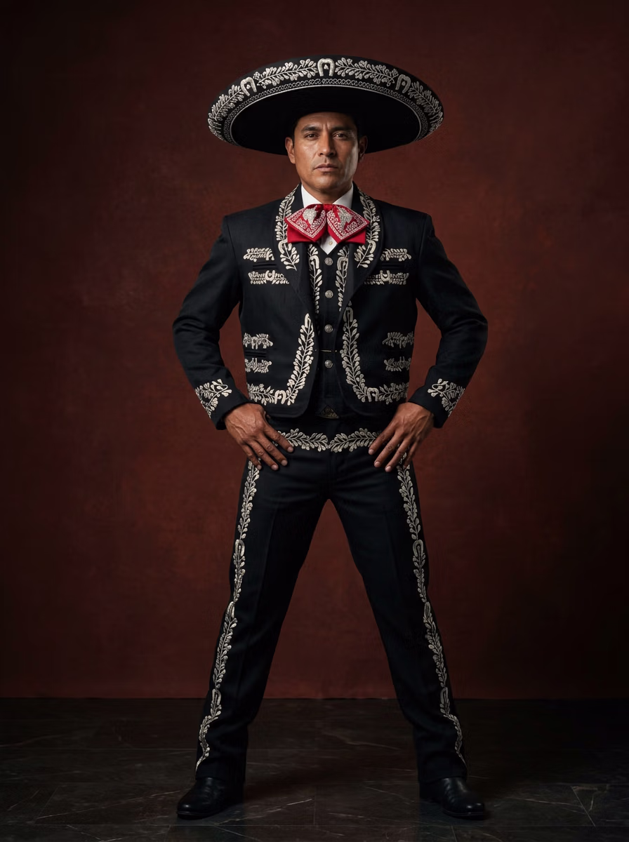 Mexican Ethnic Traditional Wear AI virtual try-on — Mexican Ethnic Traditional Men fashion model photoshoot by VERA Fashion AI