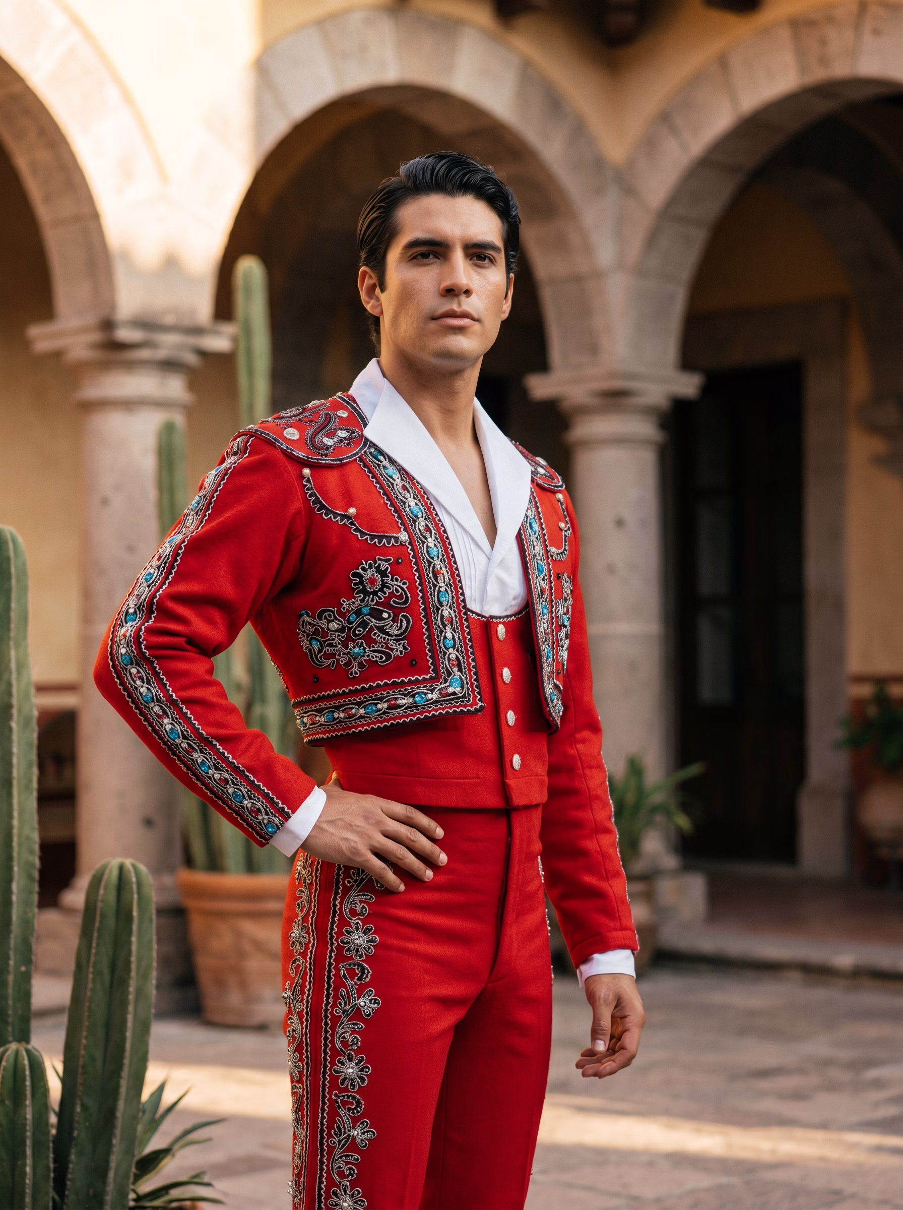 Mexican Ethnic Traditional Wear AI virtual try-on — Mexican Ethnic Traditional Men fashion model photoshoot by VERA Fashion AI