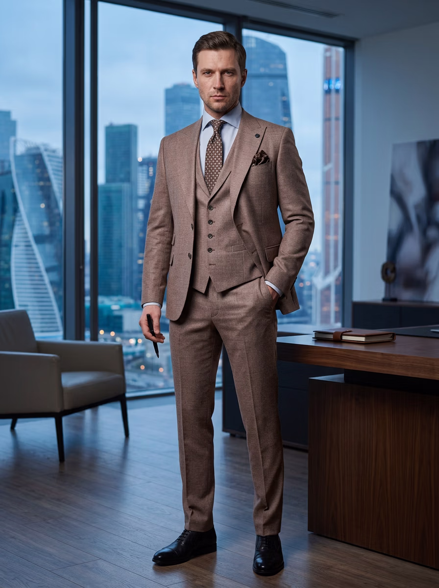 Suit and Tuxedo Suit AI virtual try-on — Professional Suit Business Man fashion model photoshoot by VERA Fashion AI