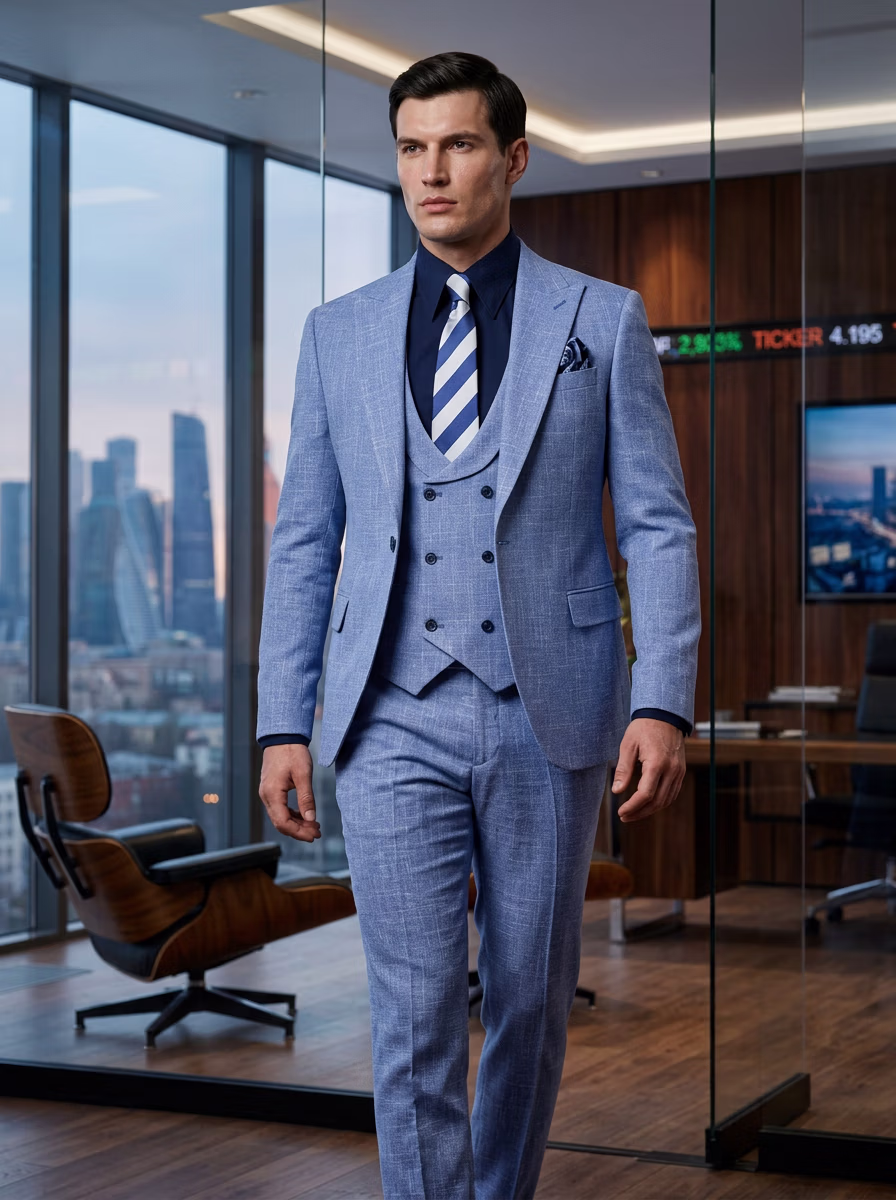 Suit and Tuxedo Suit AI virtual try-on — Professional Tuxedo Suit Business Man fashion model photoshoot by VERA Fashion AI