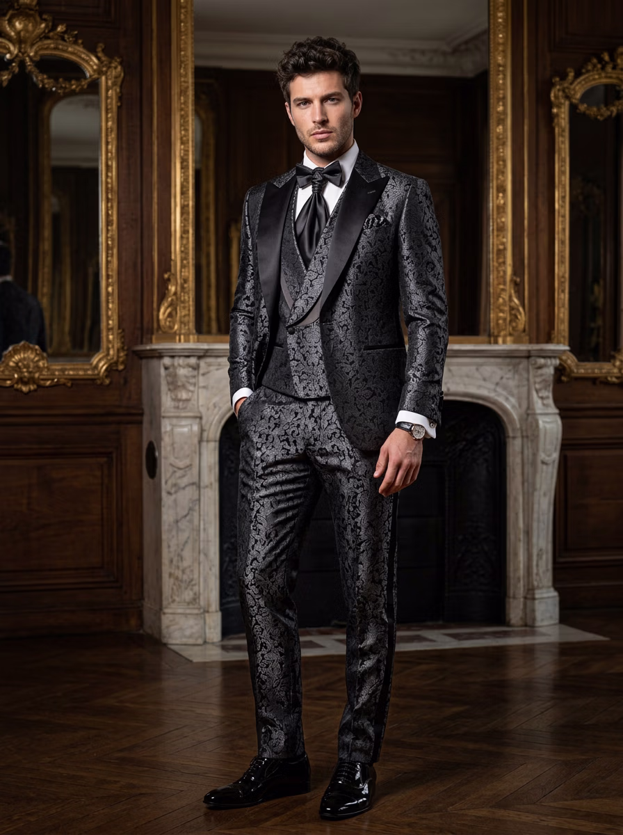 Weddings Wear AI virtual try-on — Wedding Groom Suit Western Tuxedo fashion model photoshoot by VERA Fashion AI