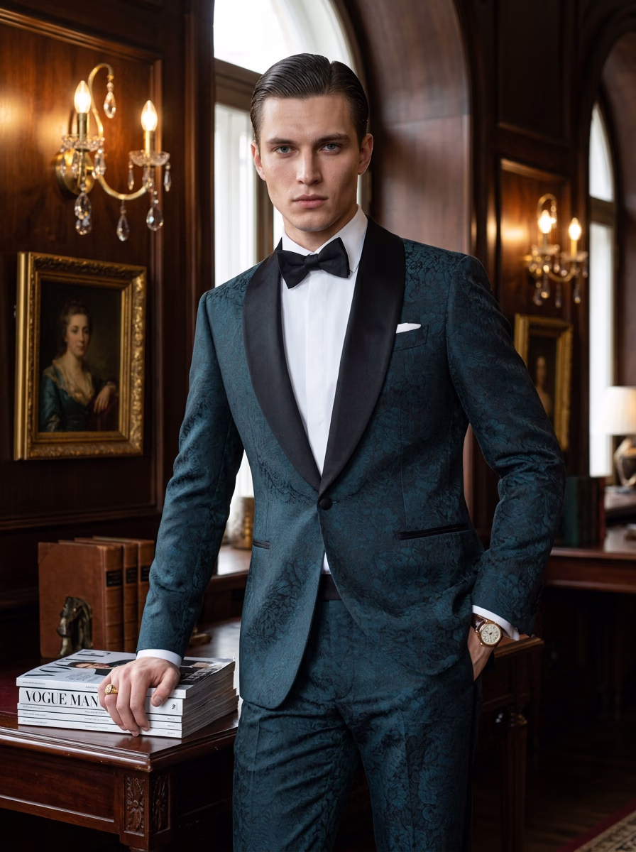 Weddings Wear AI virtual try-on — Wedding Groom Suit Western Tuxedo fashion model photoshoot by VERA Fashion AI