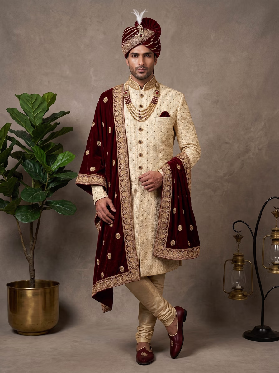 Weddings Wear AI virtual try-on — Wedding Groom India Groom fashion model photoshoot by VERA Fashion AI