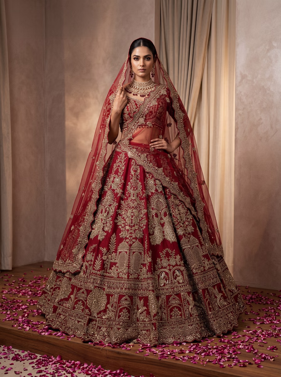 Weddings Wear AI virtual try-on — Wedding Indian Bridal Dulhan fashion model photoshoot by VERA Fashion AI