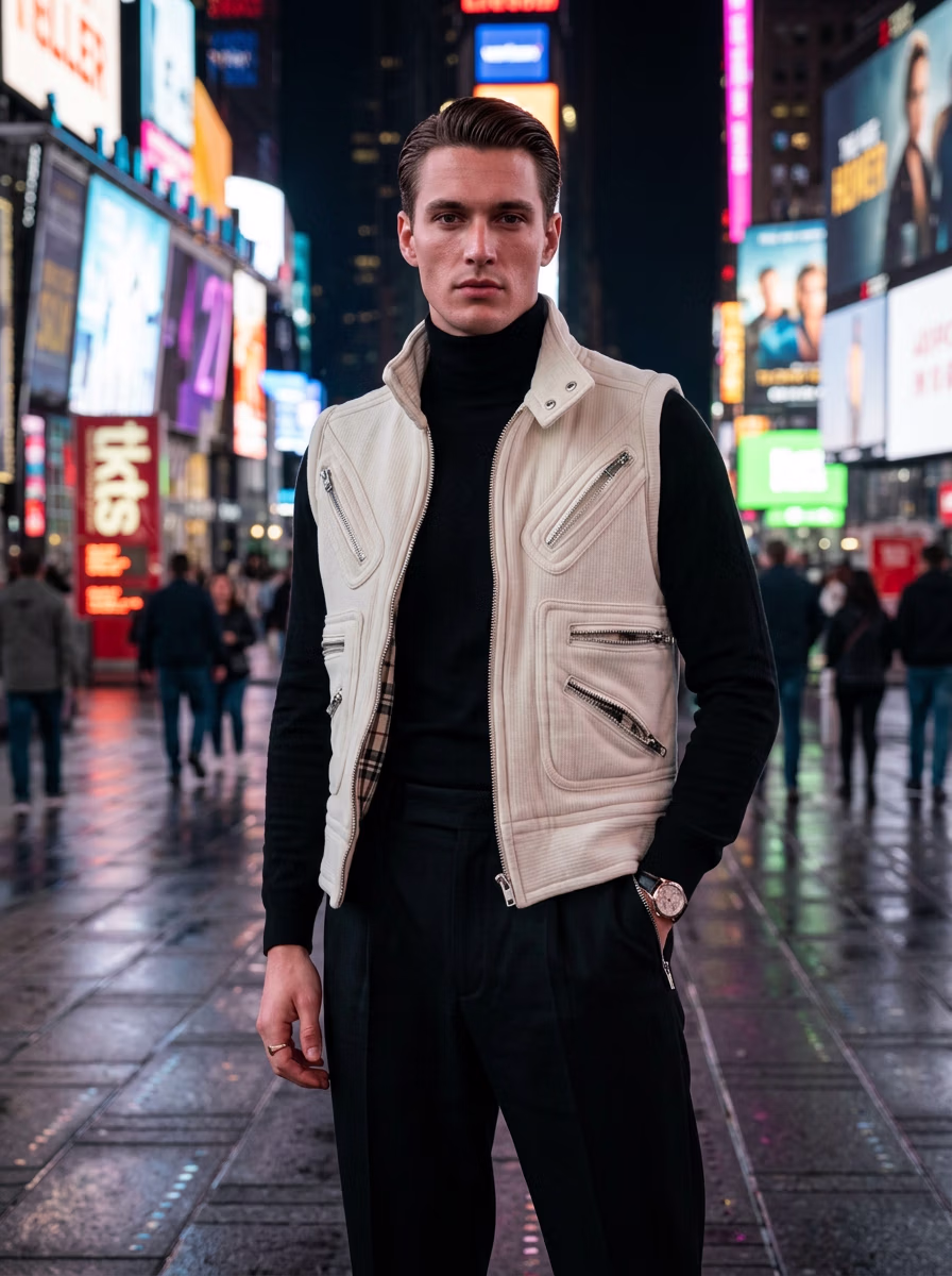 Men's Jacket for Men AI virtual try-on — Casual Jacket Fo Men fashion model photoshoot by VERA Fashion AI