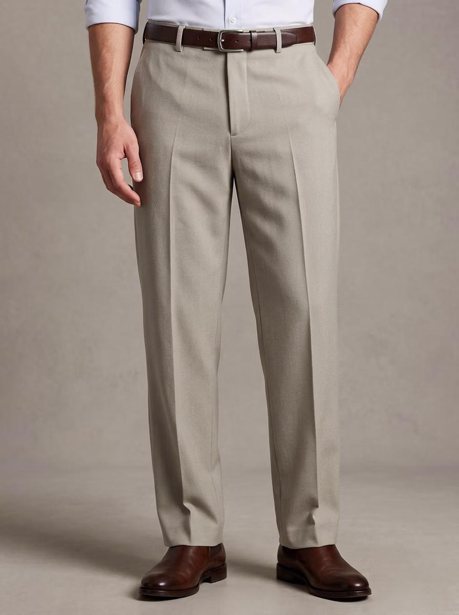 Men's Pants for Men AI virtual try-on — Cotton Office Pant Man fashion model photoshoot by VERA Fashion AI