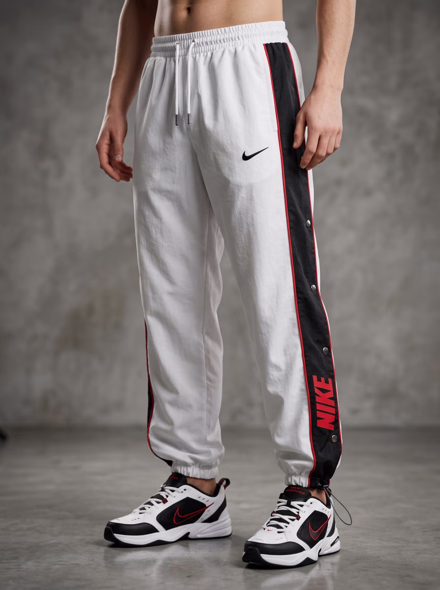 Men's Pants for Men AI virtual try-on — Nike Track Pant Man fashion model photoshoot by VERA Fashion AI