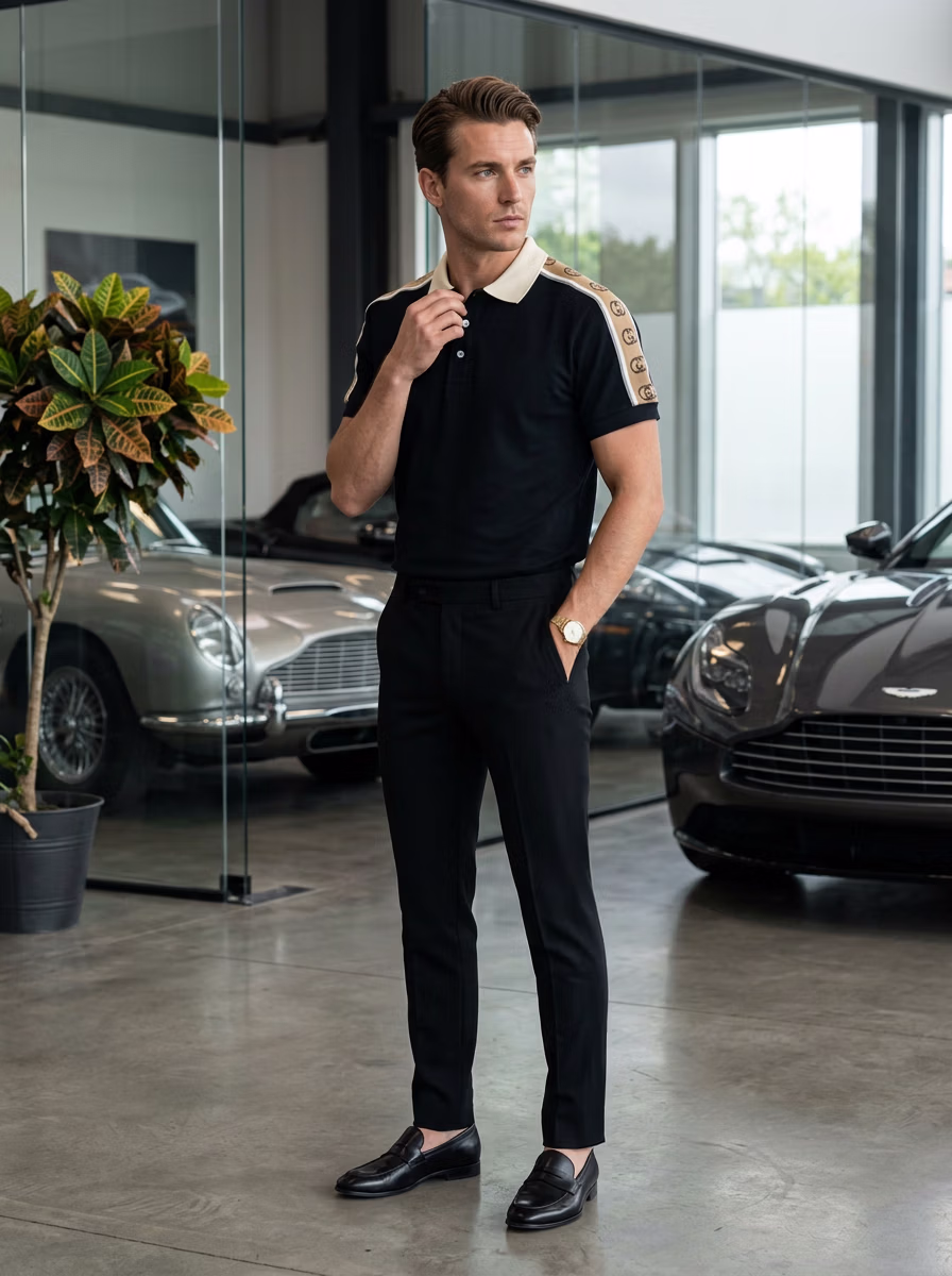 Men's Polo T-Shirts for Men AI virtual try-on — Professional Casual Western Casual Polo Tshits Man fashion model photoshoot by VERA Fashion AI