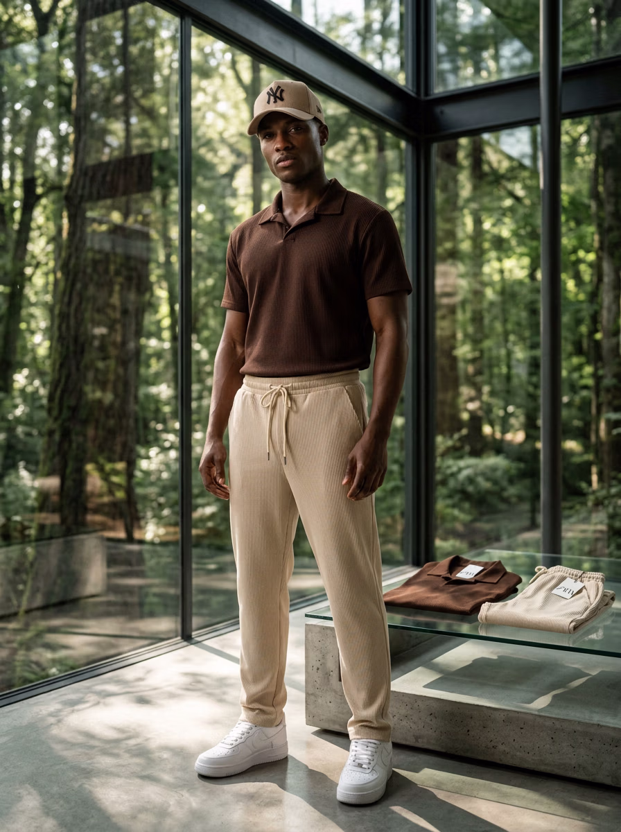 Men's Polo T-Shirts for Men AI virtual try-on — Professional Casual Western Polo Tshits Man fashion model photoshoot by VERA Fashion AI