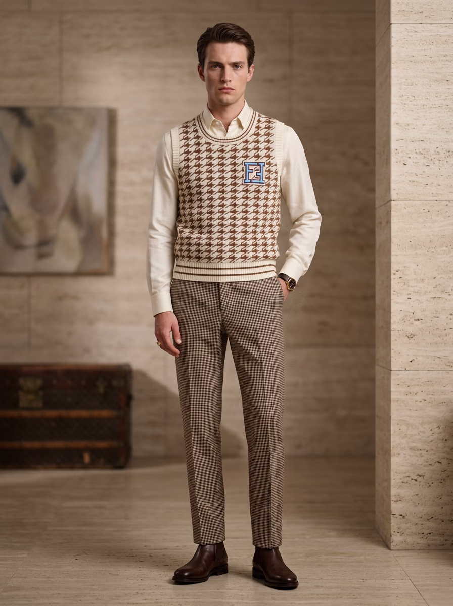 Men's Sweater for Man AI virtual try-on — Sweaters Mean Sweaters fashion model photoshoot by VERA Fashion AI