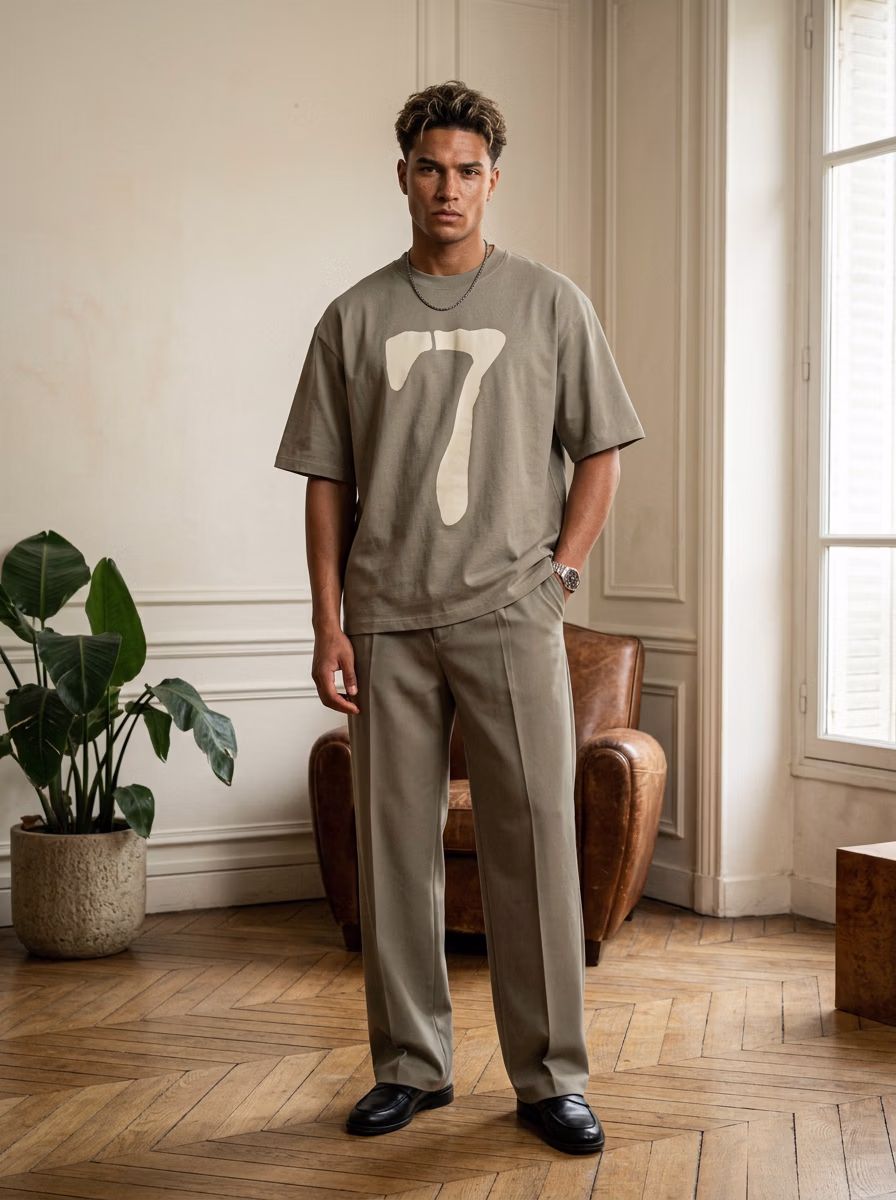 Men's T-Shirt for Men AI virtual try-on — Mens T-Shirts fashion model photoshoot by VERA Fashion AI