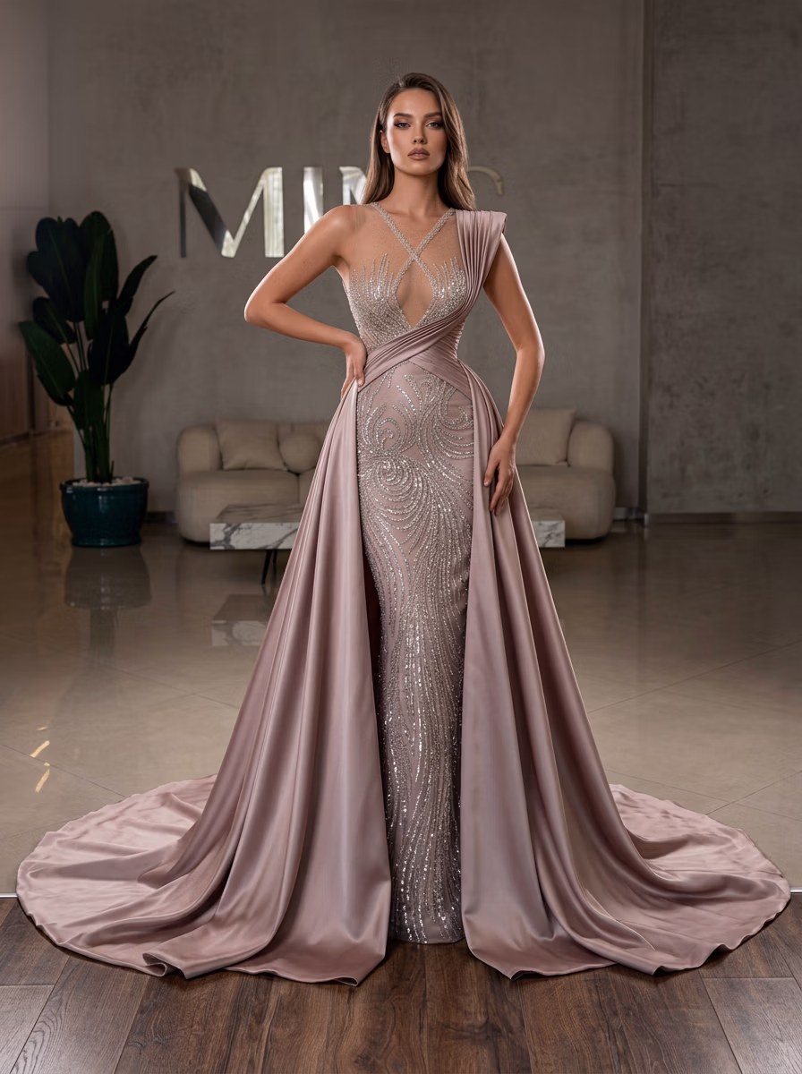 Women's Gown AI virtual try-on — Designer Premium High Fashion Gown Women fashion model photoshoot by VERA Fashion AI