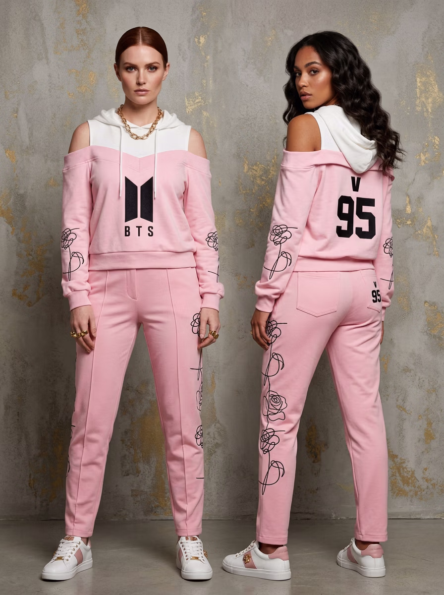 Women's Hoodie AI virtual try-on — Women Printed Designes Hoodies Front Back Poses fashion model photoshoot by VERA Fashion AI