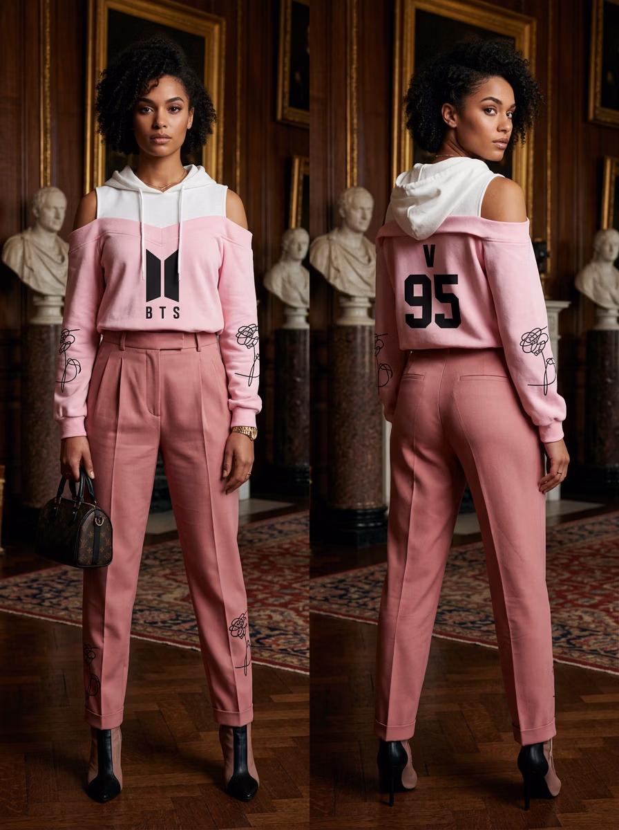 Women's Hoodie AI virtual try-on — Women Printed Designes Hoodies Front Back Poses fashion model photoshoot by VERA Fashion AI