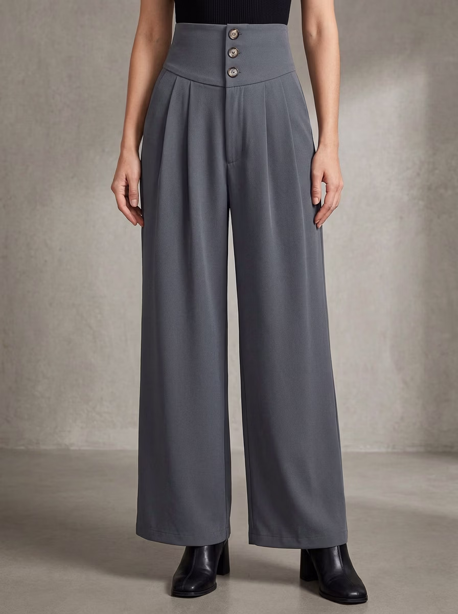 Women's Pants AI virtual try-on — Trauser Cotton Office Casual Pant Womens fashion model photoshoot by VERA Fashion AI