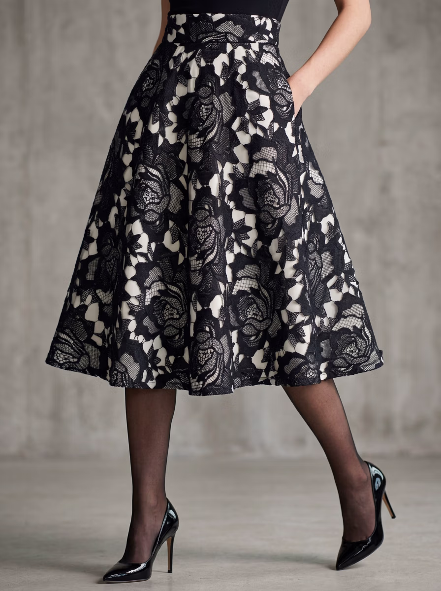 Women's Skirts AI virtual try-on — Women's Cotton Long Skirt fashion model photoshoot by VERA Fashion AI