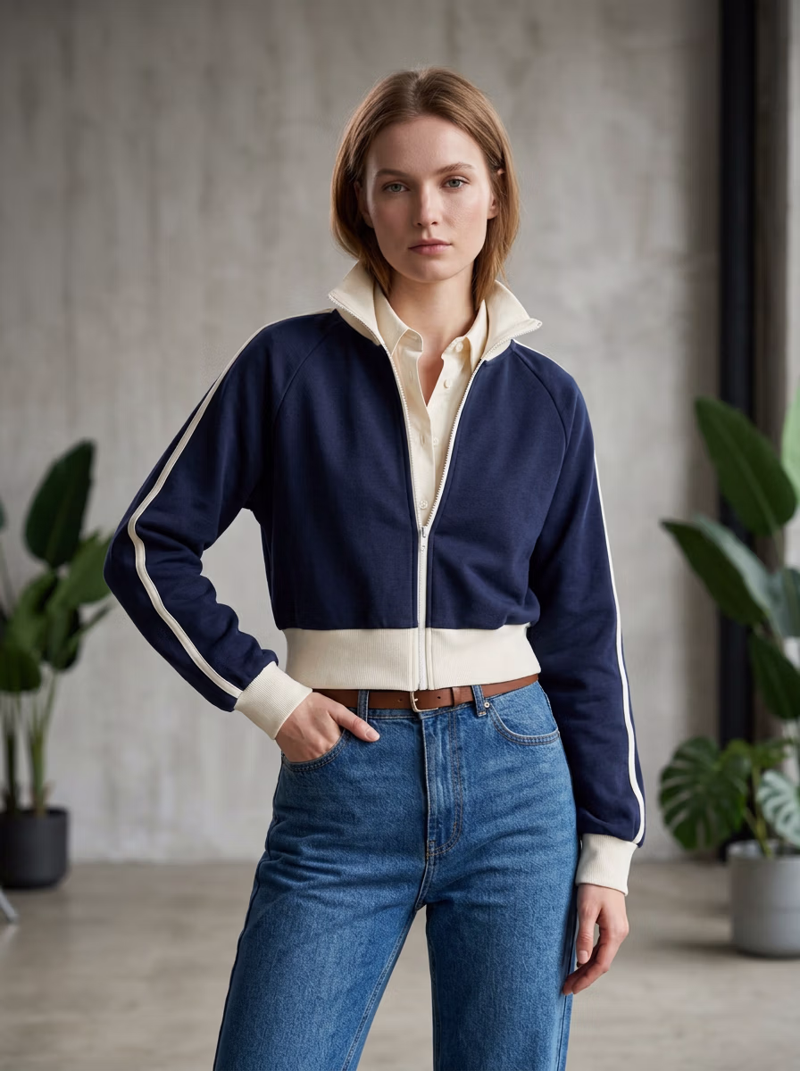 Women's Sweaters and Sweatshirts AI virtual try-on — Women's Sweatshirts Full Sleeve Casual fashion model photoshoot by VERA Fashion AI