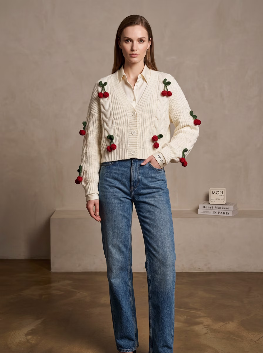 Women's Sweaters and Sweatshirts AI virtual try-on — Women's Sweatshirts Full Sleeve Casual fashion model photoshoot by VERA Fashion AI